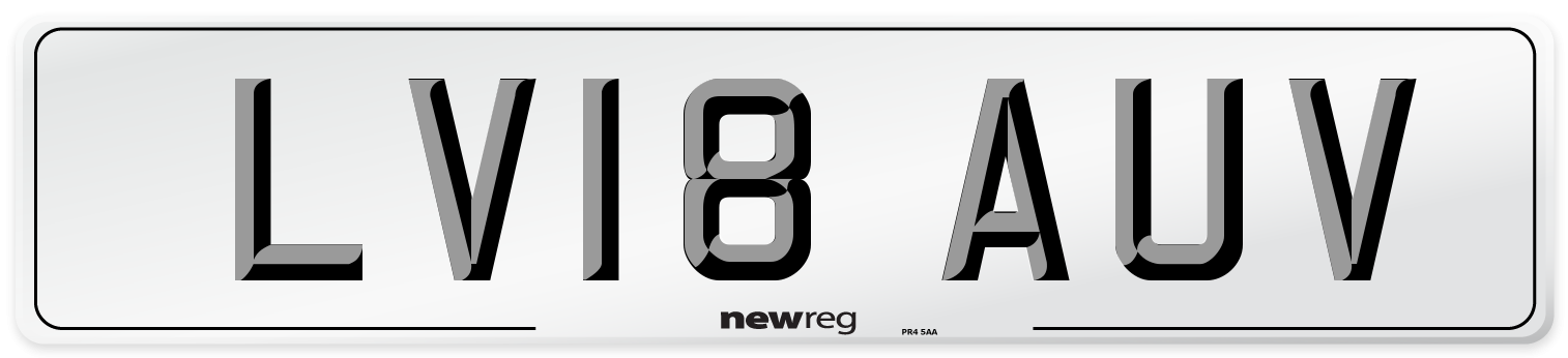 LV18 AUV Number Plate from New Reg